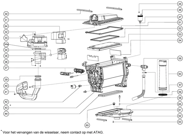 Exploded view Atag Q25S | vanaf 2005 OSS1: Wisselaar