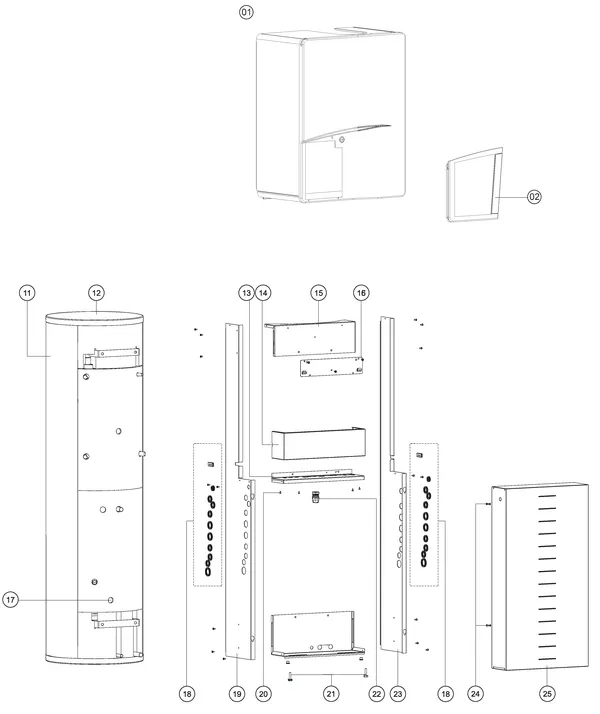 Exploded view Atag Q25SC 380N OSS1: Mantel