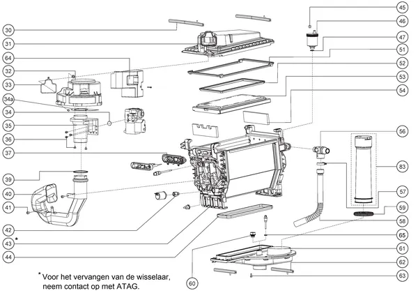 Exploded view Atag Q25SC 380N OSS1: Warmteblok