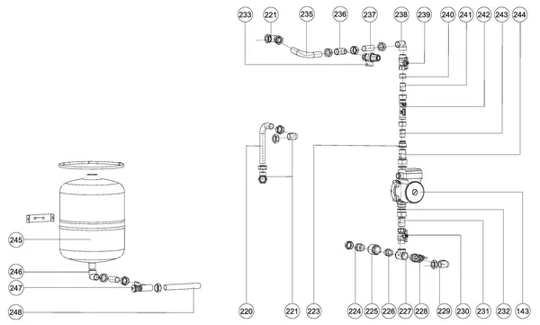 Explosionszeichnung Atag Q38SC 200N OSS1: Pumpe