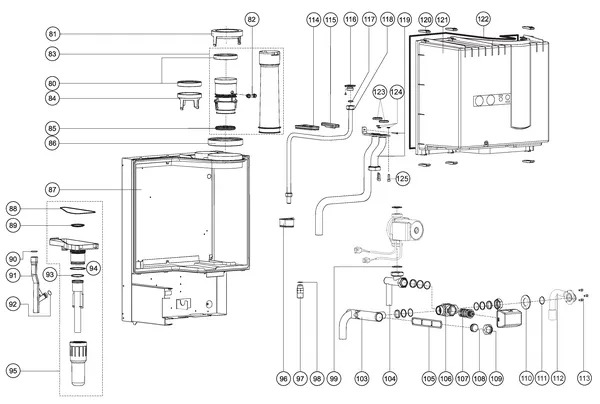 Exploded view Atag Q38SC 380N OSS2: Aansluitdelen