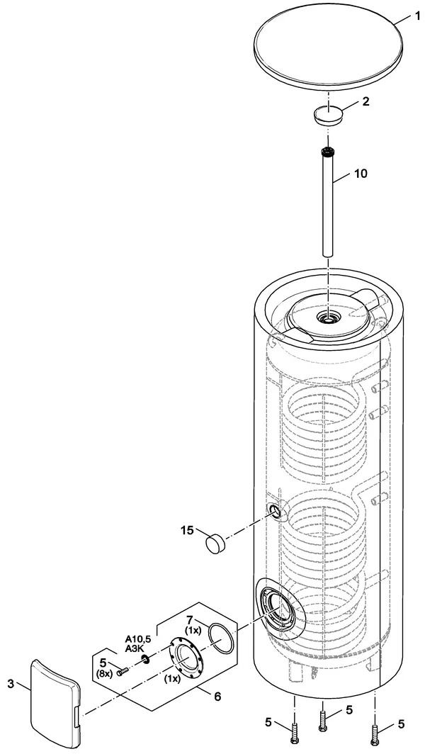 Exploded view Buderus (Bosch) SM400 5E: Totaaloverzicht