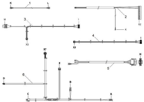 Exploded view Intergas Kompakt Solo HRE 48: Bedradingen