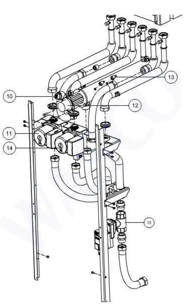 Explosionszeichnung Itho Daalderop 3. Generation WPU 75 (545-0062): Pompcircuit