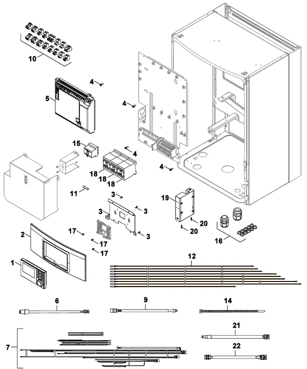Exploded view Nefit (Bosch) Monoblock IDU 5-9 E: Elektra