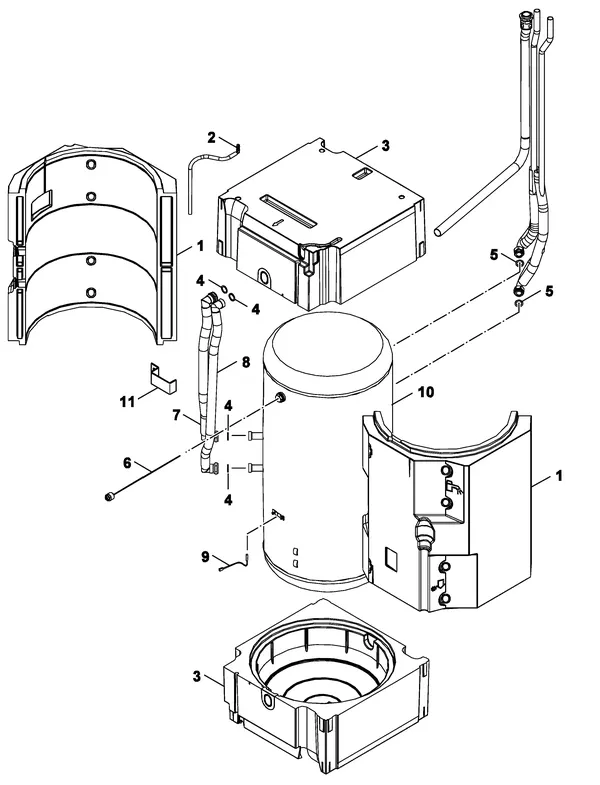 Exploded view Nefit (Bosch) IDU Split 8-15 T: Boiler