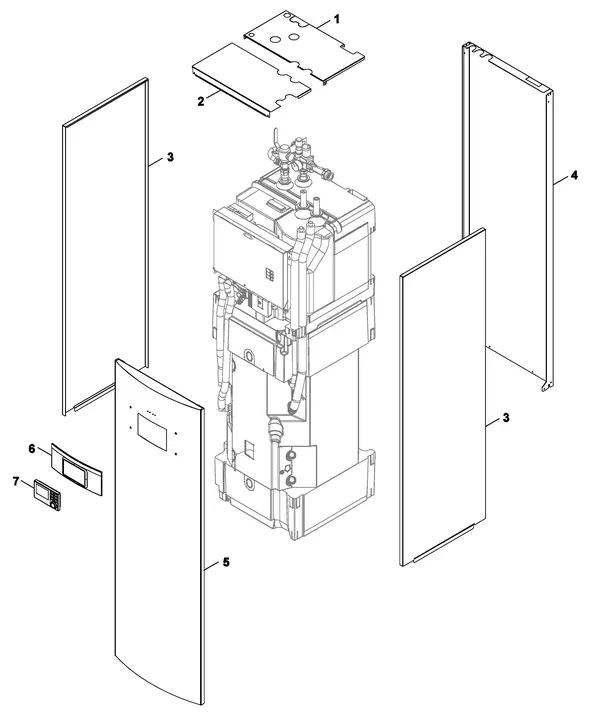 Exploded view Nefit (Bosch) IDU Split 8-15 T: Mantel