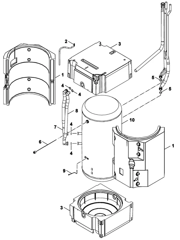 Explosionszeichnung Nefit (Bosch) Monoblock IDU 13-17 TS: Warmwasserspeicher
