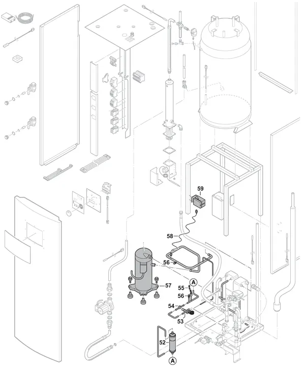 Exploded view Nefit (Bosch) Auris E C5 OS: Koelmiddelcircuit