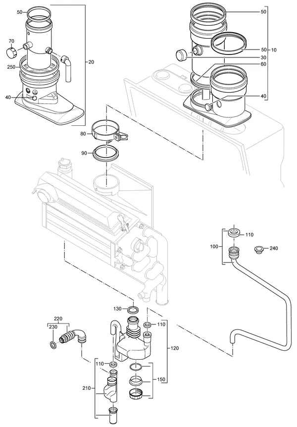 Explosionszeichnung Nefit (Bosch) EcomLine Elite HRC 30 CW5: Siphon rookgas