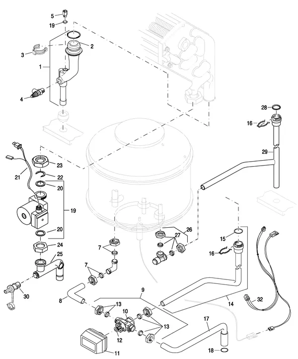 Exploded view Nefit (Bosch) EcomLine Excellent HRC 22V: Hydrauliek