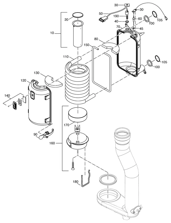 Exploded view Nefit (Bosch) Economy HR11: Wisselaar