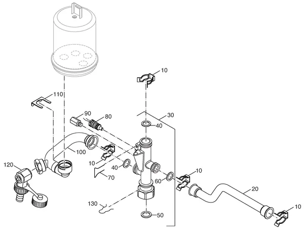 Exploded view Nefit (Bosch) Economy HRC24: Aanvoercircuit