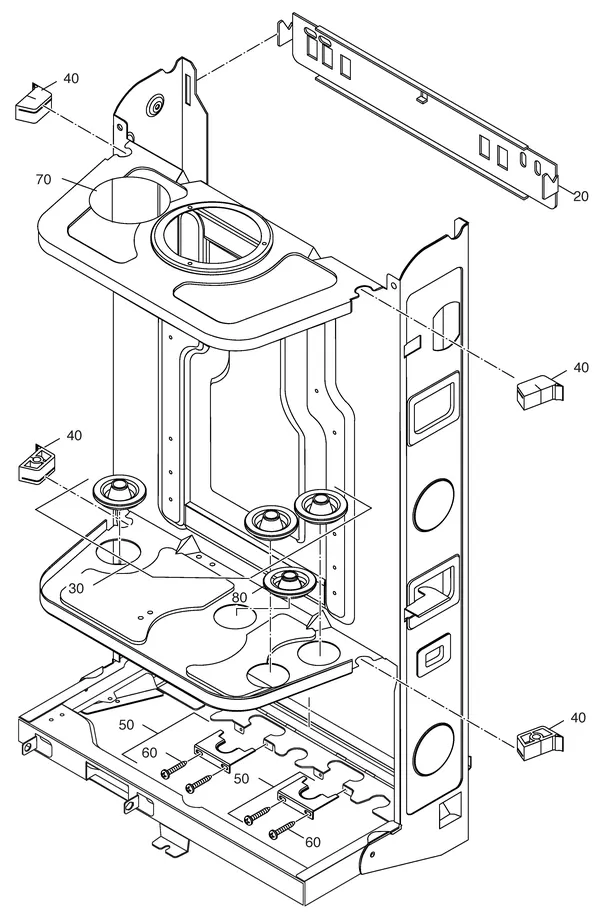 Exploded view Nefit (Bosch) Economy HRC24: Frame