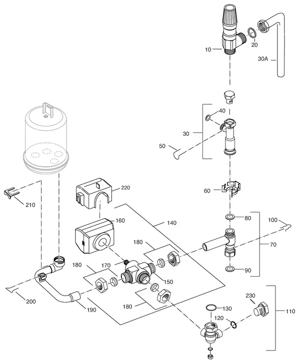 Exploded view Nefit (Bosch) Economy HRC24: Retourcircuit