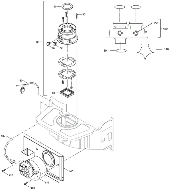 Exploded view Nefit (Bosch) Economy VR24: Ventilator