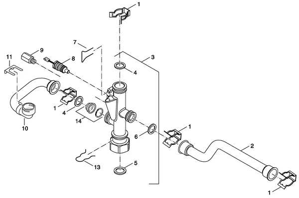 Exploded view Nefit (Bosch) Economy VRC24 CW3: Aansluitdelen