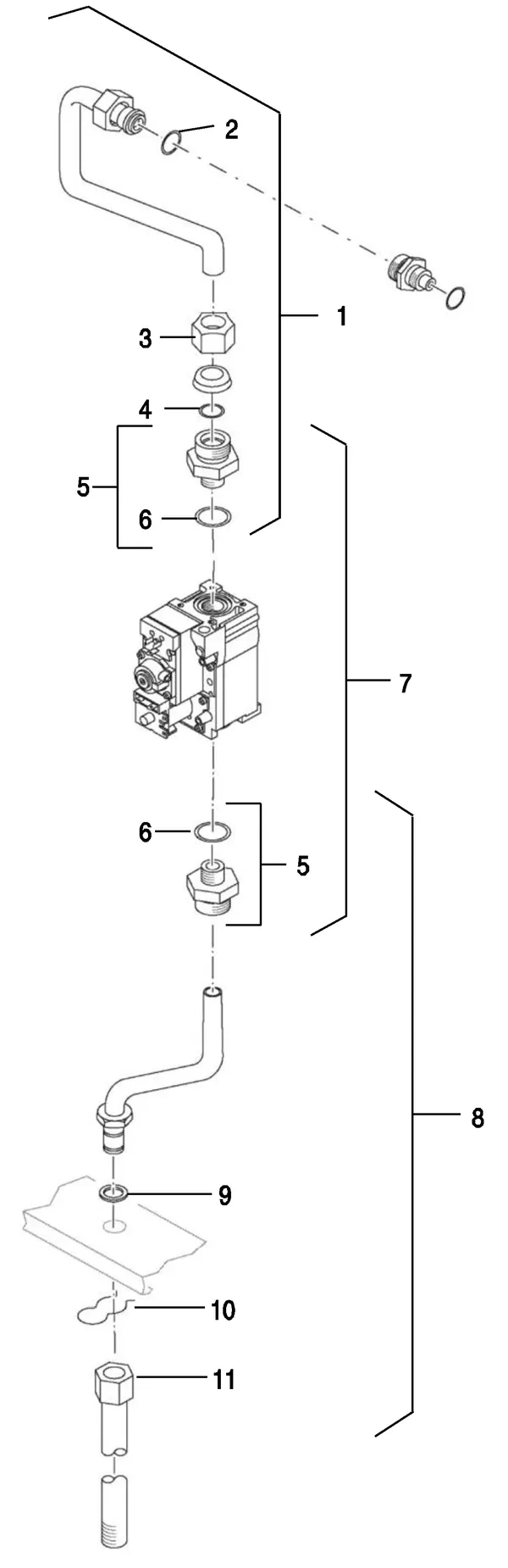 Exploded view Nefit (Bosch) EcomLine Excellent HR 43: Gasblok