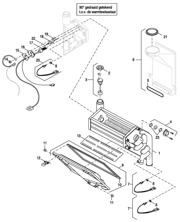 Exploded view Nefit (Bosch) EcomLine Excellent HR 43: Wisselaar