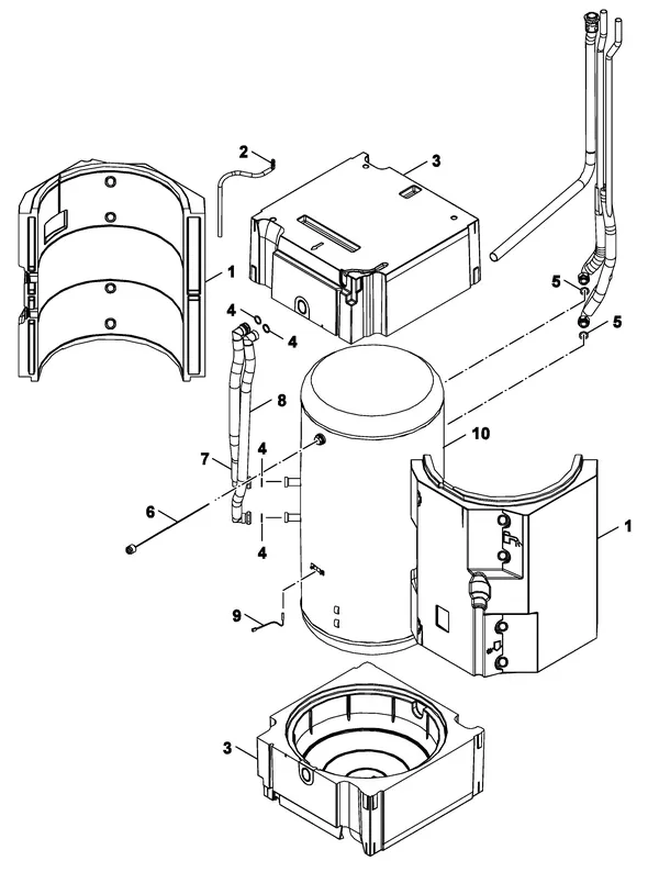 Explosionszeichnung Nefit (Bosch) Monoblock IDU 5-9 TS: Warmwasserspeicher