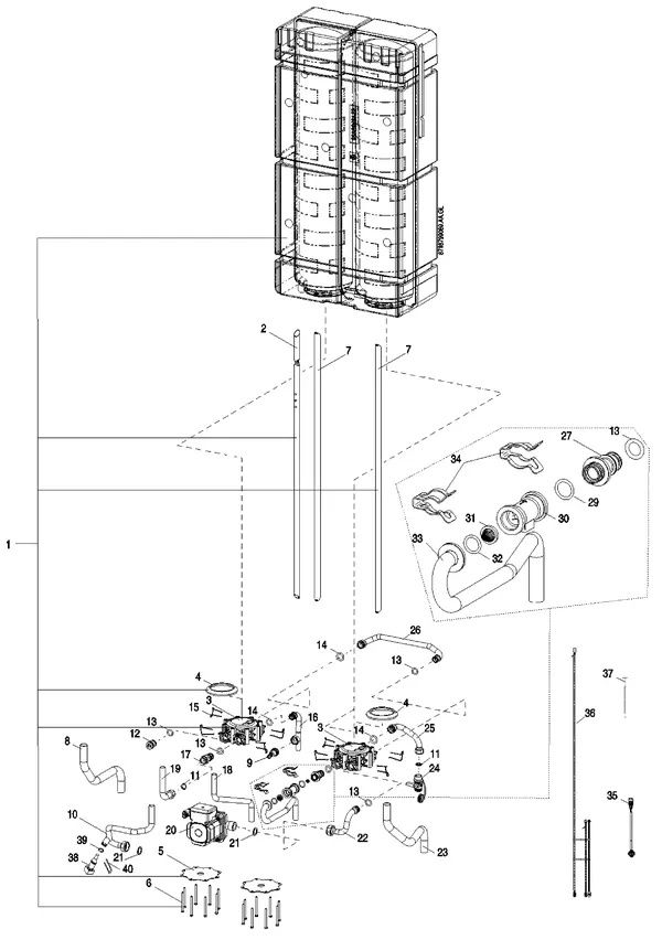 Exploded view Nefit (Bosch) Quickload 40l DHW: Hydrauliek