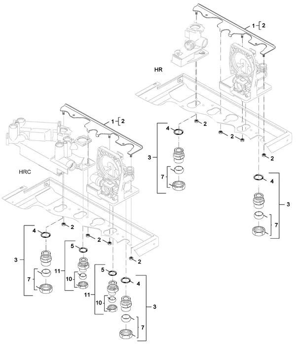 Exploded view Nefit (Bosch) SmartLine Basic HRC 24 CW3: Aansluitdelen