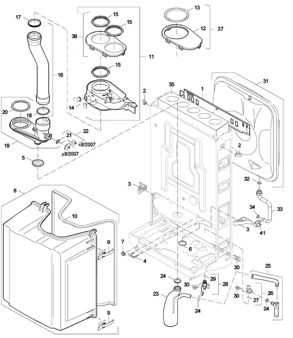 Explosionszeichnung Nefit (Bosch) SmartLine Basic HRC 24 CW4: Frame