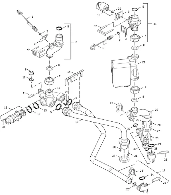 Exploded view Nefit (Bosch) TopLine Aquapower HRC 30 CW5: Hydrauliek