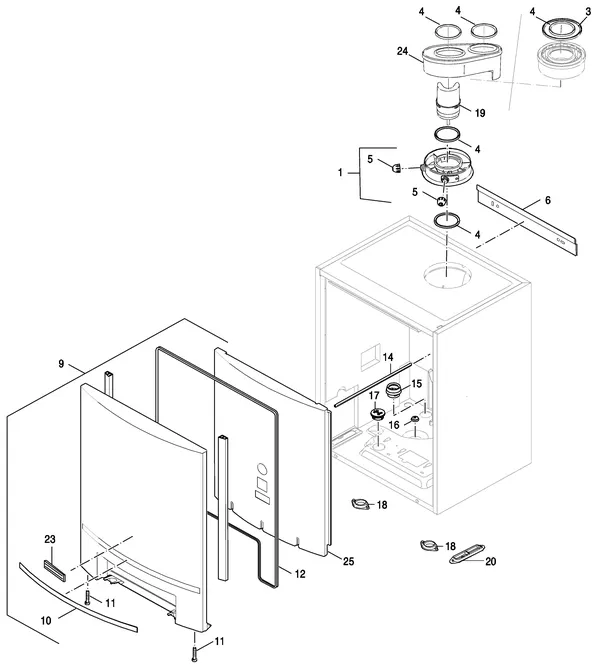 Exploded view Nefit (Bosch) TopLine HR 45 II: Mantel