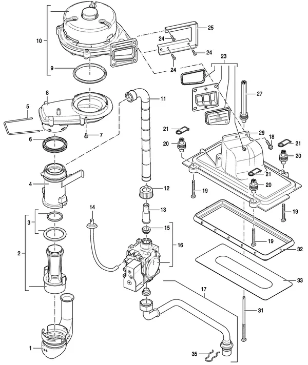 Explosionszeichnung Nefit (Bosch) TrendLine HRC30 CW5: Gasregelblock