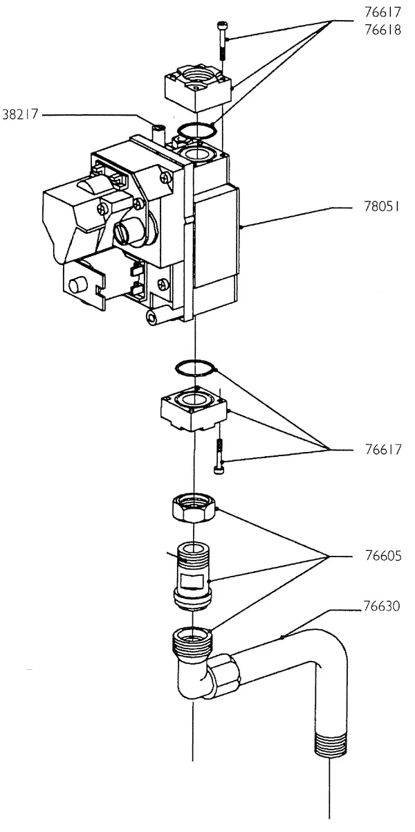 Explosionszeichnung Nefit (Bosch) Turbo 90 HR32: Gasregelblock