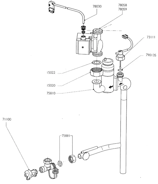 Explosionszeichnung Nefit (Bosch) Turbo 90 HRC21V: Retourcircuit