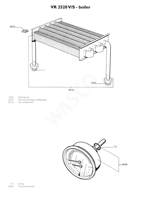 Exploded view Nefit (Bosch) VR 2520S Combi: Wisselaar
