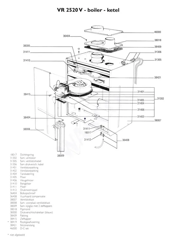 Exploded view Nefit (Bosch) VR 2520V Boiler: Ventilatorkast