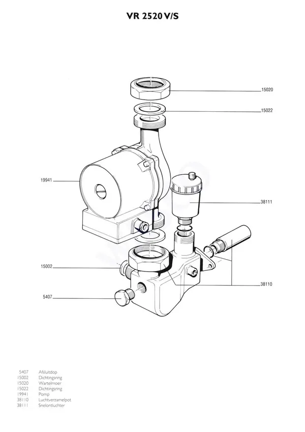 Exploded view Nefit (Bosch) VR 2520V Combi: Pomp