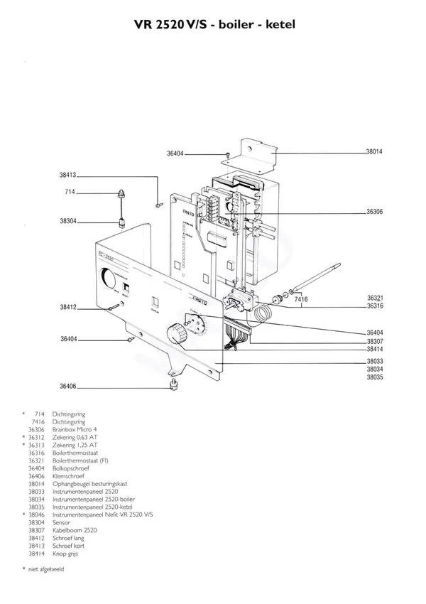 Exploded view Nefit (Bosch) VR 2520V Combi: Regelkast