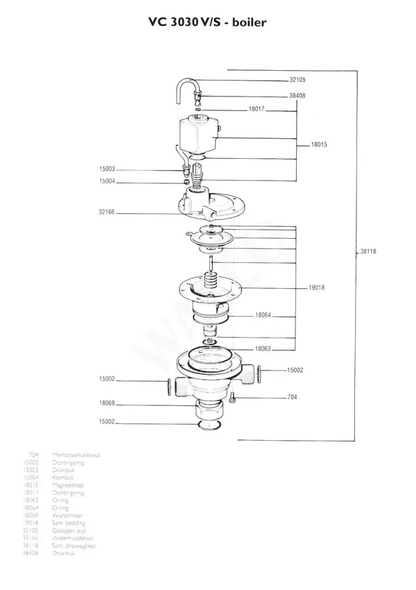 Exploded view Nefit (Bosch) VR 3030S Combi: 3 wegklep