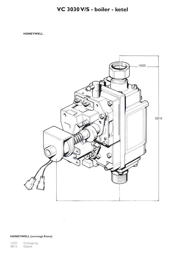 Exploded view Nefit (Bosch) VR 3030S Combi: Gasblok