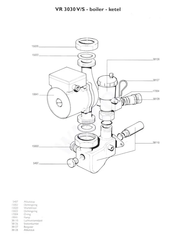 Exploded view Nefit (Bosch) VR 3030S Combi: Pomp