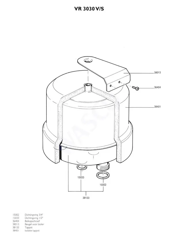 Exploded view Nefit (Bosch) VR 3030S Combi: Tappot
