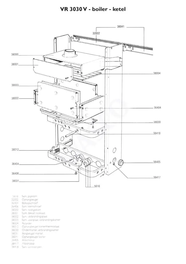Exploded view Nefit (Bosch) VR 3030V Combi: Frame