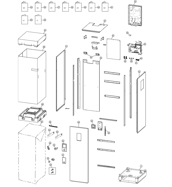 Explosionszeichnung Panasonic WH-ADC0309J3E5: Verkleidungsteile