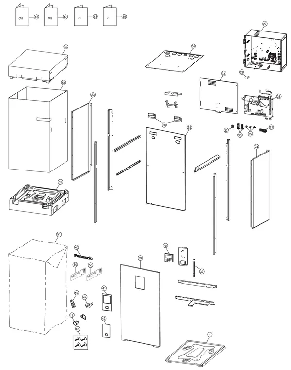 Explosionszeichnung Panasonic WH-ADC0309J3E5C: Verkleidungsteile