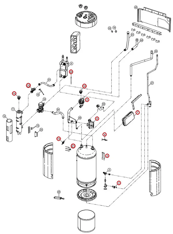 Explosionszeichnung Panasonic WH-ADC1216H6E5C: Inneneinheit