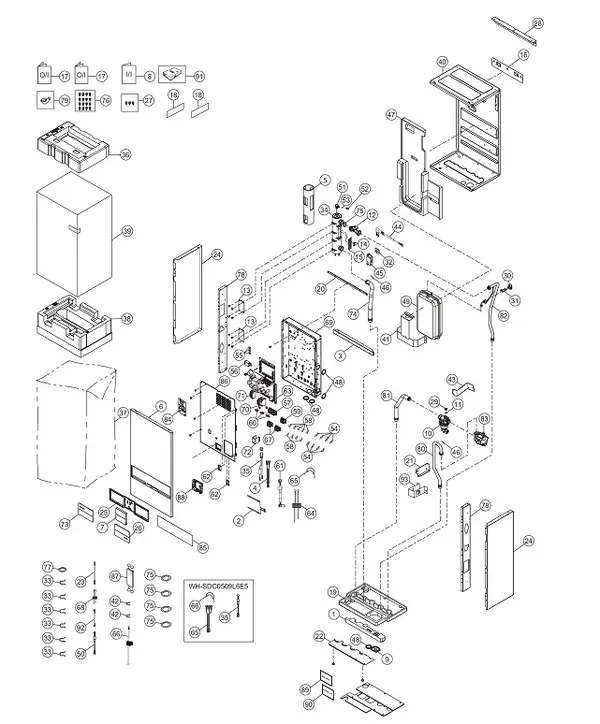Explosionszeichnung Panasonic WH-SDC0509L3E5: Inneneinheit