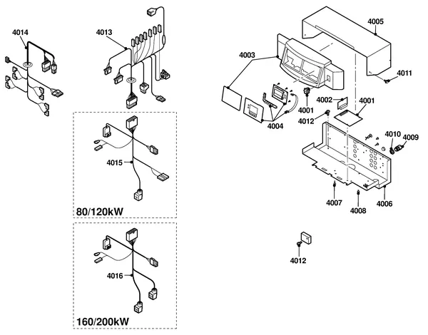 Exploded view Remeha Gas 210 Eco Pro 80/120/160/200 kW: Elektra