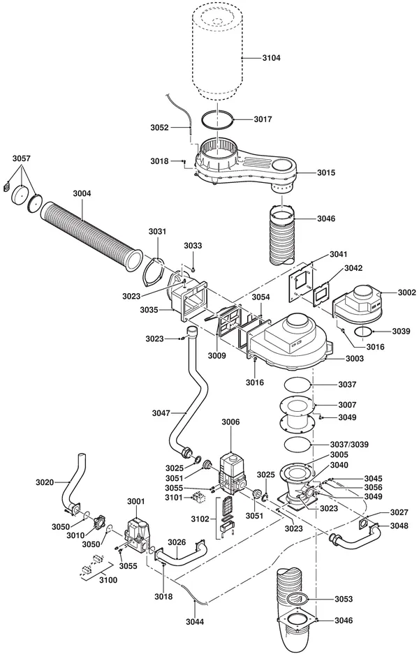 Exploded view Remeha Gas 310 Eco Pro (5-10 leden): Gas ventilator