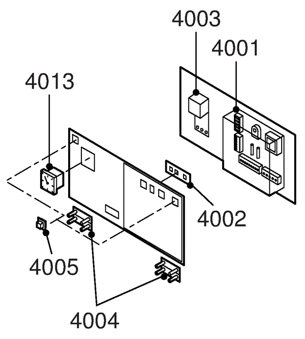 Exploded view Remeha W21 Eco Combi: Elektra