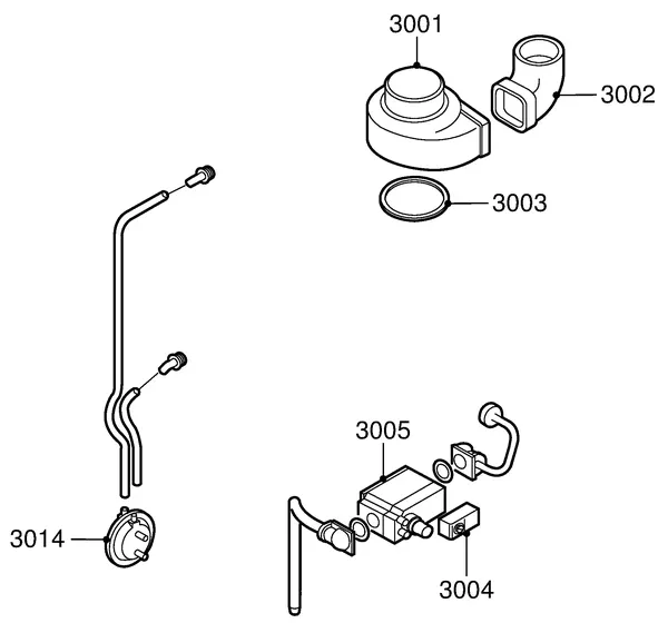 Exploded view Remeha W23 Solo: Gas ventilator