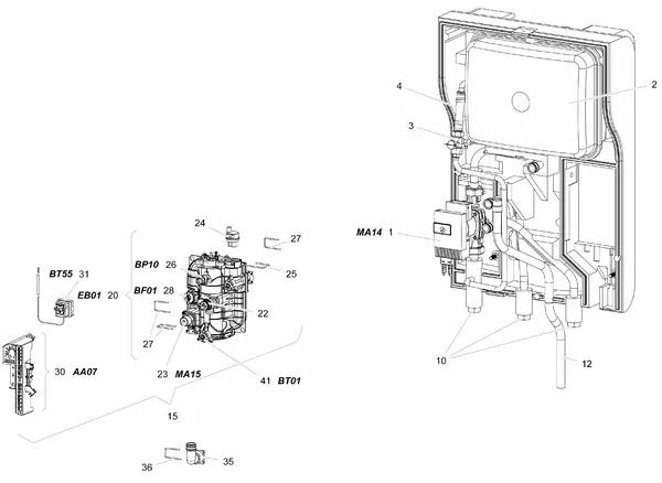 Explosionszeichnung Stiebel Eltron HM Trend VM3 (12/2021): Funktionsteile